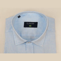 Men's Ciazzo Turkey 100% Linen Breathable Shirt Short Sleeves #Linen 19 Lt BLue - J.Valintin Men's Wear Legend - 101083