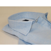 Men's Ciazzo Turkey 100% Linen Breathable Shirt Short Sleeves #Linen 19 Lt BLue - J.Valintin Men's Wear Legend - 101083