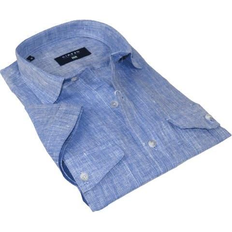 Mens Ciazzo Turkey 100% Linen Breathable Shirt Short Sleeves #Linen 33 Dark Blue - J.Valintin Men's Wear Legend - 101055