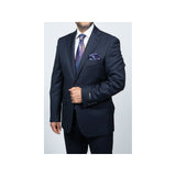 Mens DKNY 100% Wool Slim Fit 2 Button Notch Lapel Nailhead window Pane 1524 Navy - J.Valintin Men's Wear Legend - 18202