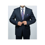 Mens DKNY 100% Wool Slim Fit 2 Button Notch Lapel Nailhead window Pane 1524 Navy - J.Valintin Men's Wear Legend - 18202