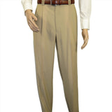 Men's Dress Pants Inverted double pleats sp3000 Beige size 32 - J.Valintin Men's Wear Legend - 8373