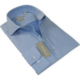 Men's Dress Shirt Christopher Lena 100% Cotton Wrinkle Free C507RSSR Blue Slim - J.Valintin Men's Wear Legend - 92299