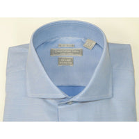 Men's Dress Shirt Christopher Lena 100% Cotton Wrinkle Free C507RSSR Blue Slim - J.Valintin Men's Wear Legend - 92299