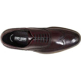 Mens Dunbar Stacy Adams Shoes Antiqued Leather Burgundy Oxford wingtip 25064 - 601 - J.Valintin Men's Wear Legend - 25064_601_7_M