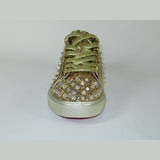 Mens Fancy Shoes By FIESSO AURELIO GARCIA, Spikes Rhine stones 2413 Gold - J.Valintin Men's Wear Legend - 95066