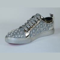 Mens Fancy Shoes By FIESSO AURELIO GARCIA, Spikes Rhine stones 2413 Silver - J.Valintin Men's Wear Legend - 95072