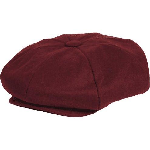 Mens Fashion Classic Flannel Wool Apple Cap Hat by Bruno Capelo ME906 Burgundy - J.Valintin Men's Wear Legend - 98155