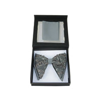 Mens Formal Bow Tie Hankie Insomnia Shiny Butterfly Shape MZE156 gray Sequins - J.Valintin Men's Wear Legend - 6922