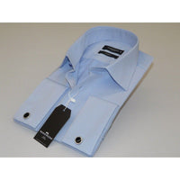 Men's Franco Gilberto Dress Shirt Cotton Blend French Cuffs Turkey 5482 - 418 Blue - J.Valintin Men's Wear Legend - 13962