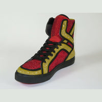 Mens High Top Shoes By FIESSO AURELIO GARCIA ,Fancy Rhine stones 2402 Red Gold - J.Valintin Men's Wear Legend - 94987