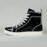 Mens High Top Shoes By FIESSO AURELIO GARCIA, Shiny Patent Leather 2416 Black - J.Valintin Men's Wear Legend - 95078