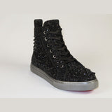 Mens High Top Shoes By FIESSO AURELIO GARCIA ,Spikes Rhine stones 2409 Black - J.Valintin Men's Wear Legend - 95023