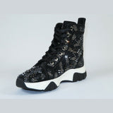 Mens High Top Shoes By FIESSO AURELIO GARCIA,Spikes Rhine stones 2412 Black - J.Valintin Men's Wear Legend - 95047