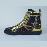 Mens High Top Shoes FIESSO by AURELIO GARCIA Chain Medusa Celebrity 2421 Black - J.Valintin Men's Wear Legend - 95103