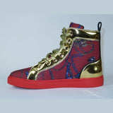 Mens High Top Shoes FIESSO by AURELIO GARCIA Chain Medusa Celebrity 2421 Red - J.Valintin Men's Wear Legend - 95085