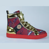 Mens High Top Shoes FIESSO by AURELIO GARCIA Chain Medusa Celebrity 2421 Red - J.Valintin Men's Wear Legend - 95085