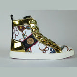 Mens High Top Shoes FIESSO by AURELIO GARCIA Chain Medusa Celebrity 2421 White - J.Valintin Men's Wear Legend - 95109