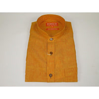 Mens INSERCH linen Shirt Banded Chinese Collar Sleeves - Less SS719 Sunburst - J.Valintin Men's Wear Legend - SS719 - 191 - M