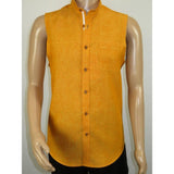 Mens INSERCH linen Shirt Banded Chinese Collar Sleeves - Less SS719 Sunburst - J.Valintin Men's Wear Legend - SS719 - 191 - M