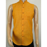 Mens INSERCH linen Shirt Banded Chinese Collar Sleeves - Less SS719 Sunburst - J.Valintin Men's Wear Legend - SS719 - 191 - M