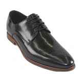 Mens Leather Dress Shoes By Zota Unique European Oxford Lace up G669 - 05 Black - J.Valintin Men's Wear Legend - 1704