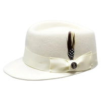 Men's LEGIONNAIRE Codet Cap Wool Felt Hat Telescope Crown LG101 Ivory - J.Valintin Men's Wear Legend - LG101 - Ivory - S