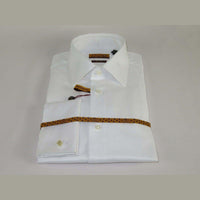 Mens long sleeves Cotton Shirt French Cuffs Wrinkle Resistance ENZO 61102 White - J.Valintin Men's Wear Legend - 389