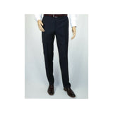 Men's MANTONI Flat Front Pants 100% Wool Super 140's Classic Fit 40901 Navy Blue - J.Valintin Men's Wear Legend - 10375