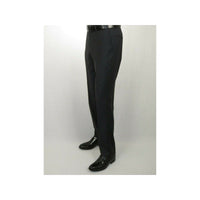 Mens MANTONI Flat Front Pants 100% Wool Super 140's Classic Fit 46306 - 3 Charcoal - J.Valintin Men's Wear Legend - 8336