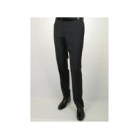 Mens MANTONI Flat Front Pants 100% Wool Super 140's Classic Fit 46306 - 3 Charcoal - J.Valintin Men's Wear Legend - 8336