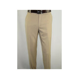 Mens MANTONI Flat Front Pants All Wool Super 140's Classic Fit 40901 Beige - J.Valintin Men's Wear Legend - 19268