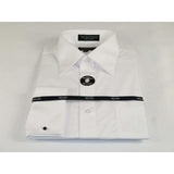 Mens Milani dress shirt cotton Blend easy wash long sleeves white French Cuffs - J.Valintin Men's Wear Legend - 19651