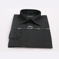 Mens Milani dress shirt soft cotton Blend easy wash business long sleeves Black - J.Valintin Men's Wear Legend - 5619