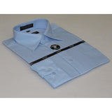 Mens Milani dress shirt soft cotton Blend easy wash business long sleeves Blue - J.Valintin Men's Wear Legend - 2678