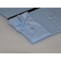 Mens Milani dress shirt soft cotton Blend easy wash business long sleeves Blue - J.Valintin Men's Wear Legend - 2678