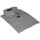 Mens Milani dress shirt soft cotton Blend easy wash business long sleeves Gray - J.Valintin Men's Wear Legend - 17419