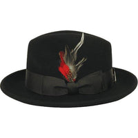 Men's Milani Wool Fedora Hat Soft Crushable Lined FD219 Black - J.Valintin Men's Wear Legend - FD219 - black - S