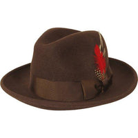 Men's Milani Wool Fedora Hat Soft Crushable Lined FD219 Brown - J.Valintin Men's Wear Legend - FD219 - brown - S