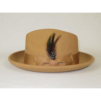 Men's Milani Wool Fedora Hat Soft Crushable Lined FD219 Tan Camel - J.Valintin Men's Wear Legend - FD219 - Tan - S