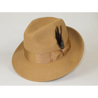 Men's Milani Wool Fedora Hat Soft Crushable Lined FD219 Tan Camel - J.Valintin Men's Wear Legend - FD219 - Tan - S