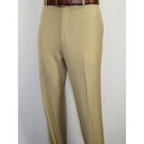 Men's Mizanni Flat Front Trousers Wool Super 150s #1500 Beige Size 40 - J.Valintin Men's Wear Legend - 8703