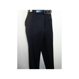 Men's Mizanni Flat Front Trousers Wool Super 150s Classic Fit #1500 Navy Blue - J.Valintin Men's Wear Legend - 8701