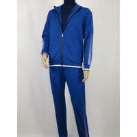 Men's Monte Carlo Turkey Jogging Suit 2pc Jump Set Stretchable 95183 Royal Blue - J.Valintin Men's Wear Legend - 95183 - Royal - M