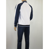 Men's Monte Carlo Turkey Jogging Suit 2pc Jump Set Stretchable 95192 Blue White - J.Valintin Men's Wear Legend - 95192 - Blue White - M