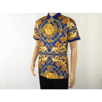 Mens PLATINI Sports Polo Shirt With Rhine Stones Lion Medallion DPP8247 Navy - J.Valintin Men's Wear Legend - 71723