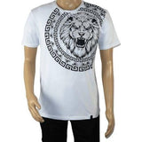 Mens PLATINI Sports Shirt With Rhine Stones Lion Medallion Chain SS3612 White - J.Valintin Men's Wear Legend - 92020