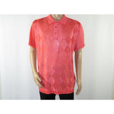 Mens Polo Shirt Slinky Sheer Short Sleeves Soft Touch by Stacy Adams 3703 Coral - J.Valintin Men's Wear Legend - 94029