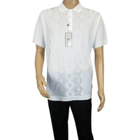 Mens Polo Shirt Slinky Sheer Short Sleeves Soft Touch by Stacy Adams 57007 White - J.Valintin Men's Wear Legend - 100060