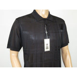 Mens Polo Shirt Slinky Sheer Short Sleeves Soft Touch Stacy Adams 57006 Black - J.Valintin Men's Wear Legend - 100046